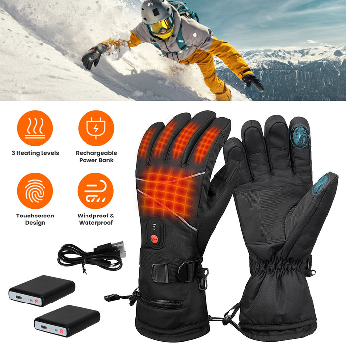 Heated Gloves, 5V 3000 mAh Rechargeable Heated Gloves for Men
