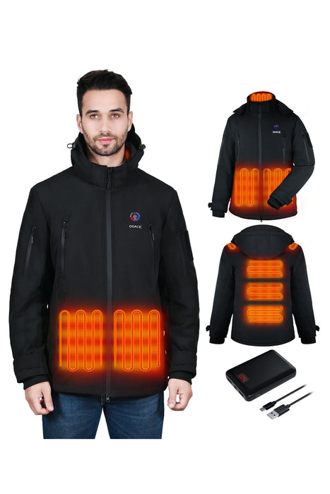 DOACE 12V Soft Shell Heated Jacket for Men and Women with14400mAh Battery Pack