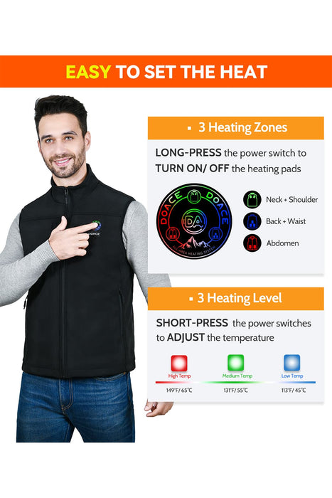 Heated Pants for Men, with 8pcs Heating Pads, USB Electric Heated