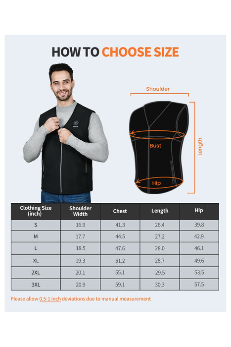 DOACE Wear Composite V-neck Heated Vest for Men & Women(Battery Not Included)