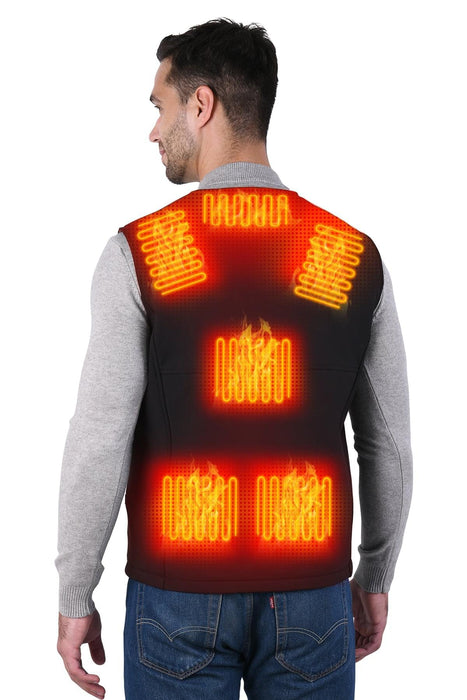 DOACE Wear V-neck heated electrical vest-black(Battery not included)
