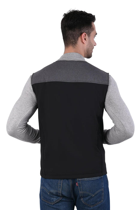 DOACE Wear V-neck heated electric vest-black&grey(Battery not included)