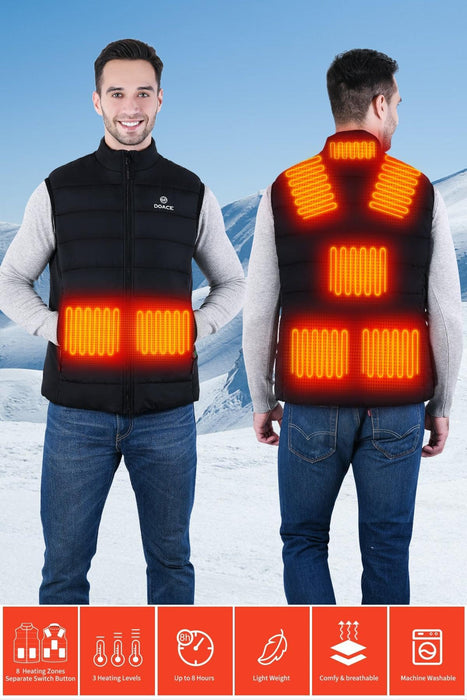 DOACE Wear men heated vest-Black(Battery not included)