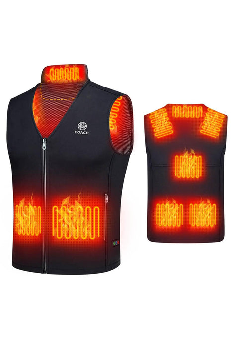 DOACE Wear V-neck heated electrical vest-black(Battery not included)
