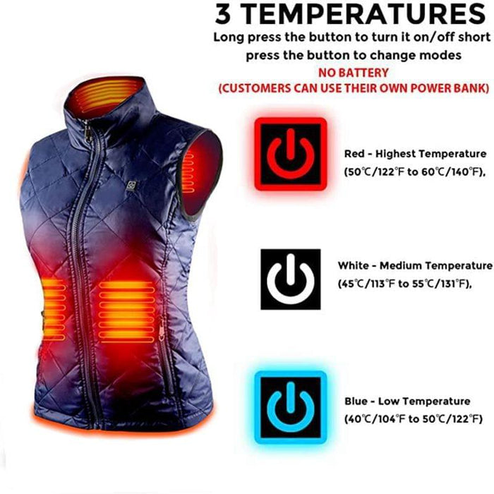 Women heated jacket for winter outdoor(Battery not included)
